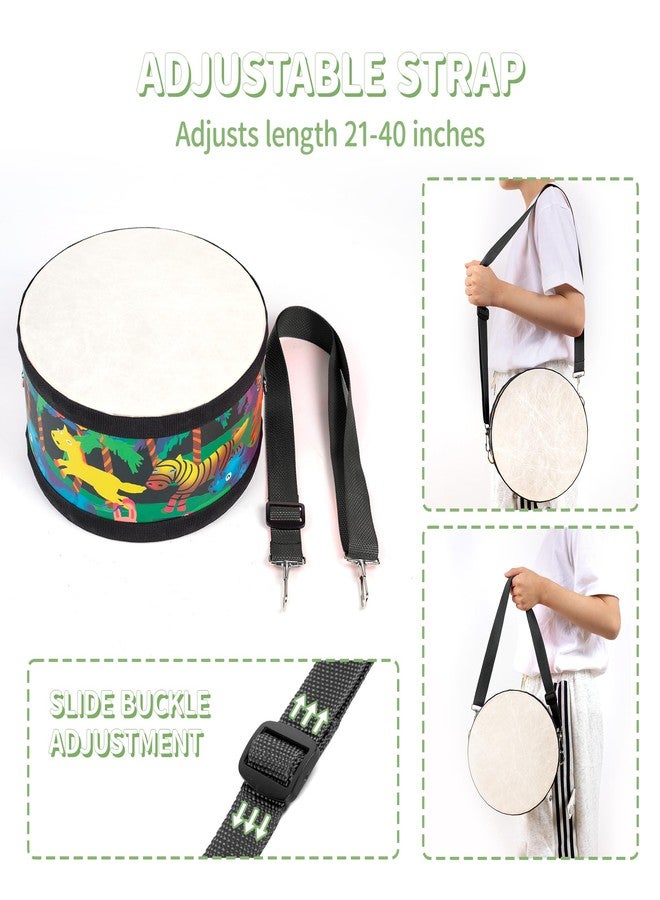 Ubblove Kids Drum Set with Adjustable Strap: Toddler Musical Instrument for Ages 3-5, Wearable Drum Kit with Drumsticks, Educational Percussion Toy for Rhythm Music Development (Black) - Image 3